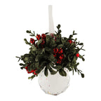 14cm Crystal Pear Mistletoe Hanging - Seasonal Decor