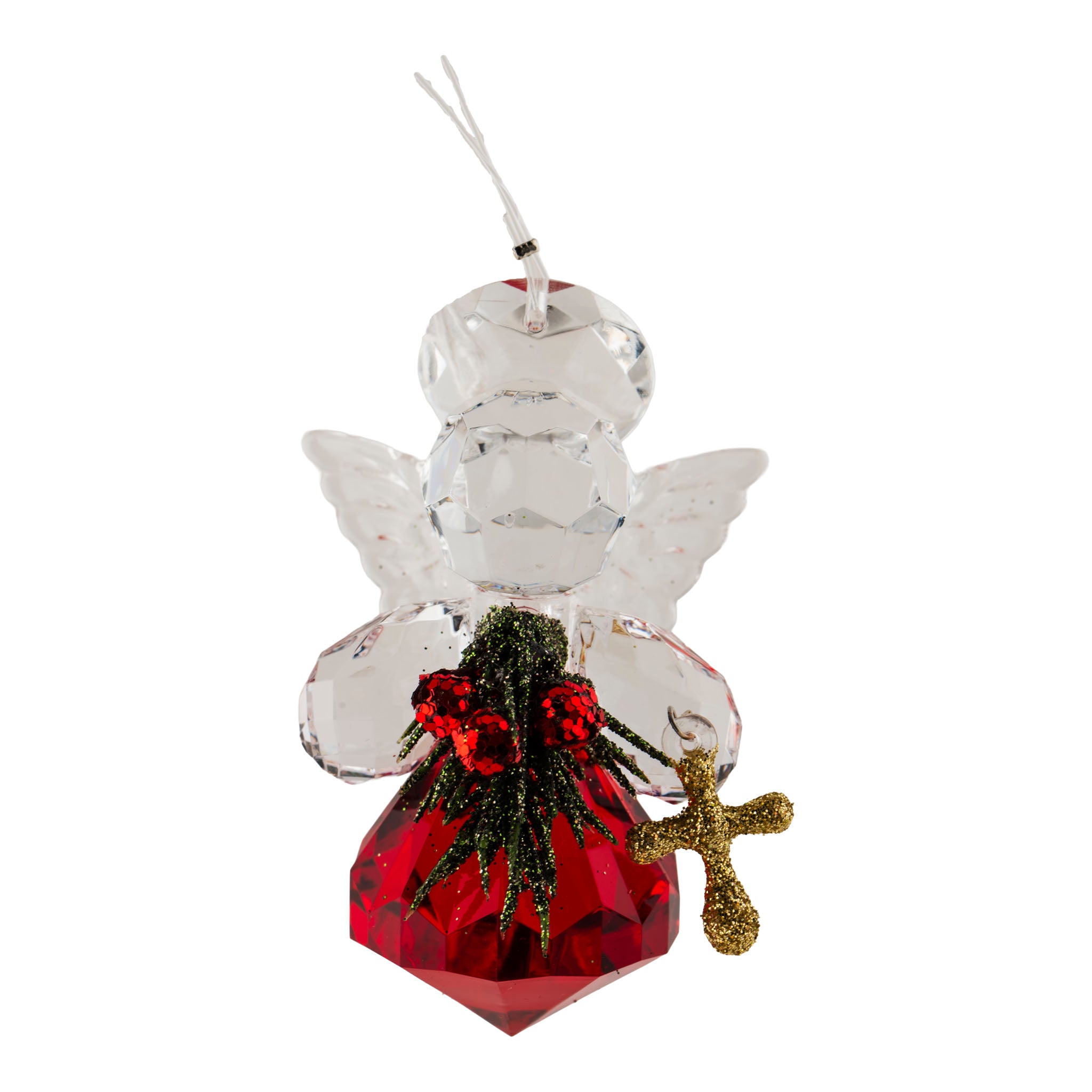 8cm Red Crystal Angel Hanging - Seasonal Decor
