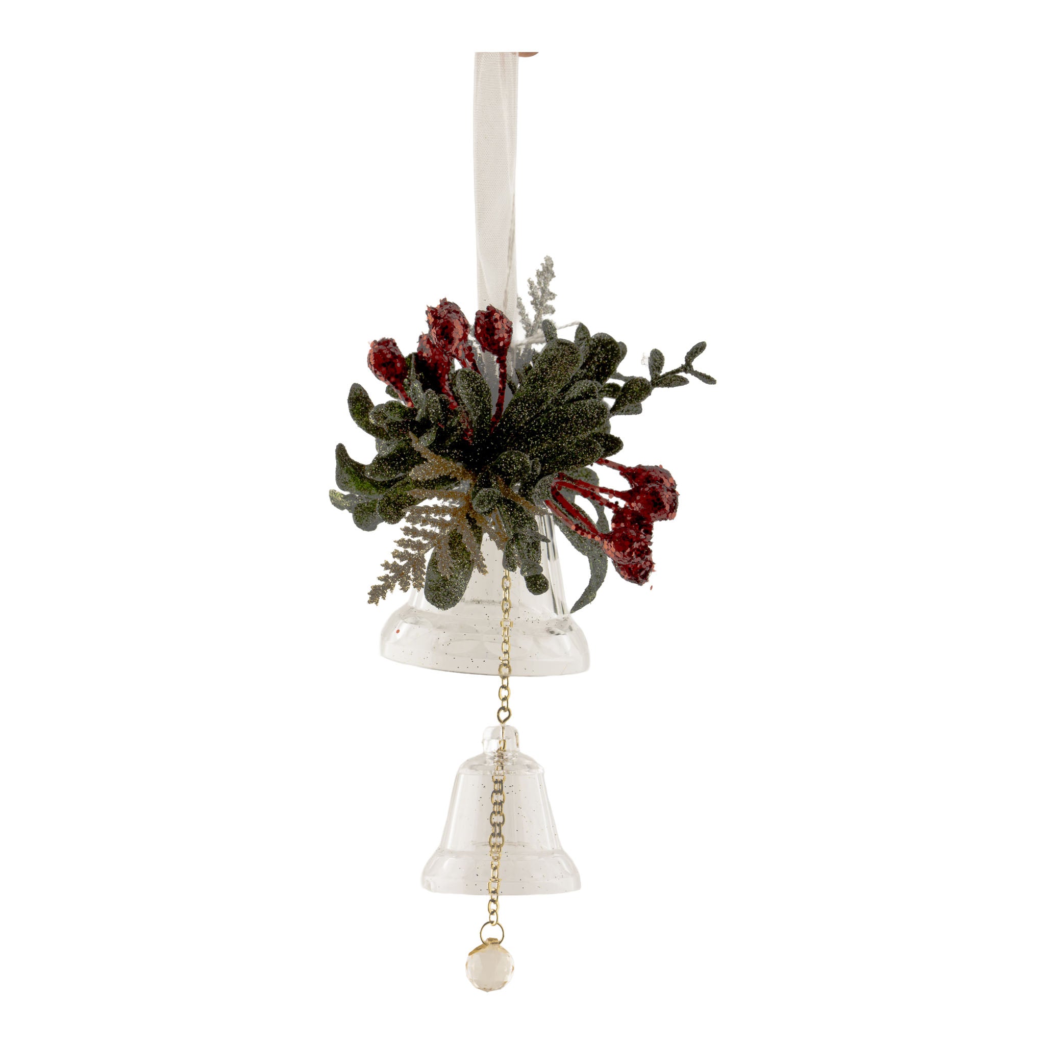 14cm Crystal Double Bell Hanging - Seasonal Decor
