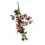 100cm Red Berry Spray - Seasonal Decor
