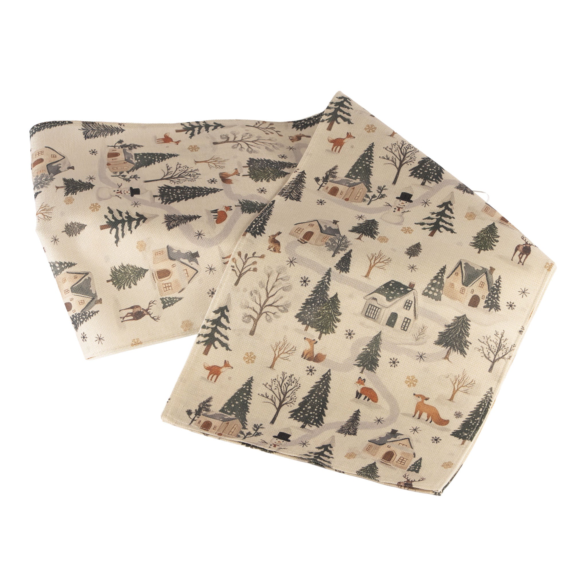 Trees and Village Table Runner - Seasonal Decor