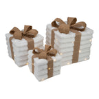 Natural Gift Boxes LED Set of 3 - Seasonal Decor