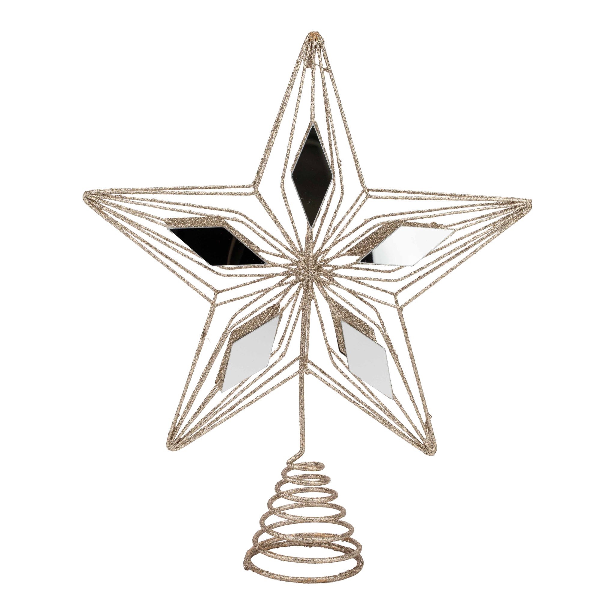 Champagne 5 Point Star Tree Topper - Seasonal Decor