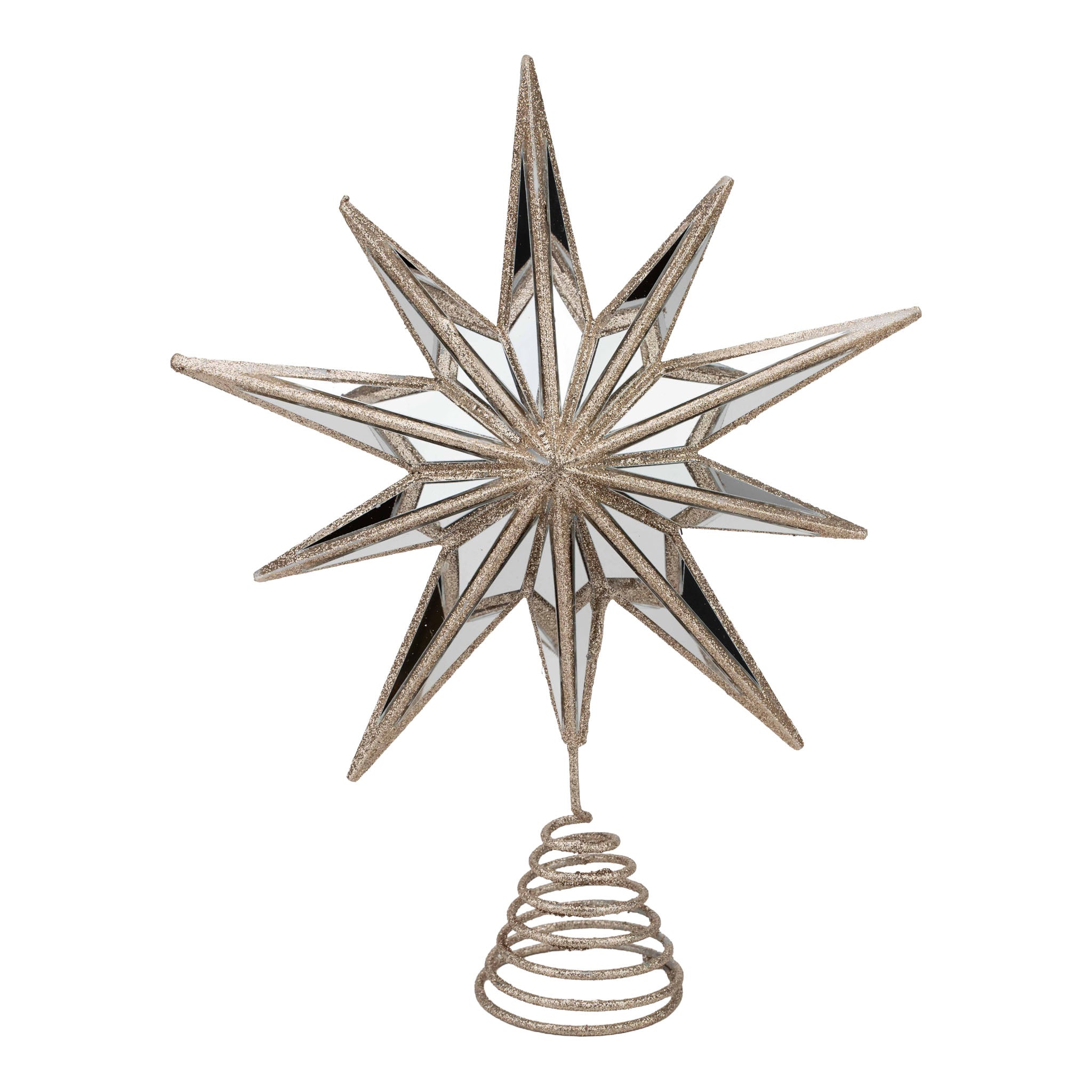 Champagne 10 Point Star Tree Topper - Seasonal Decor