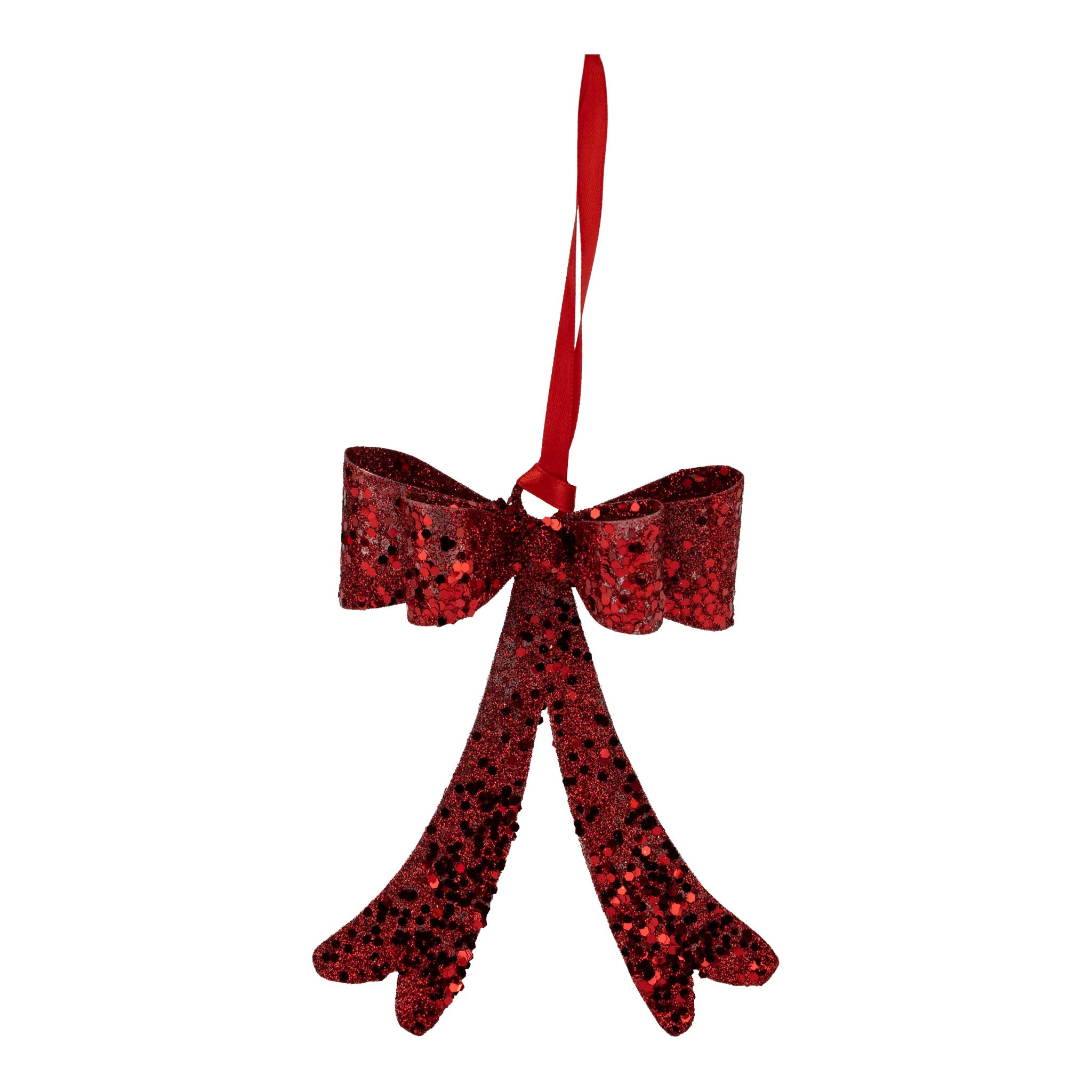 12cm Red Double Bow Hanging - Seasonal Decor