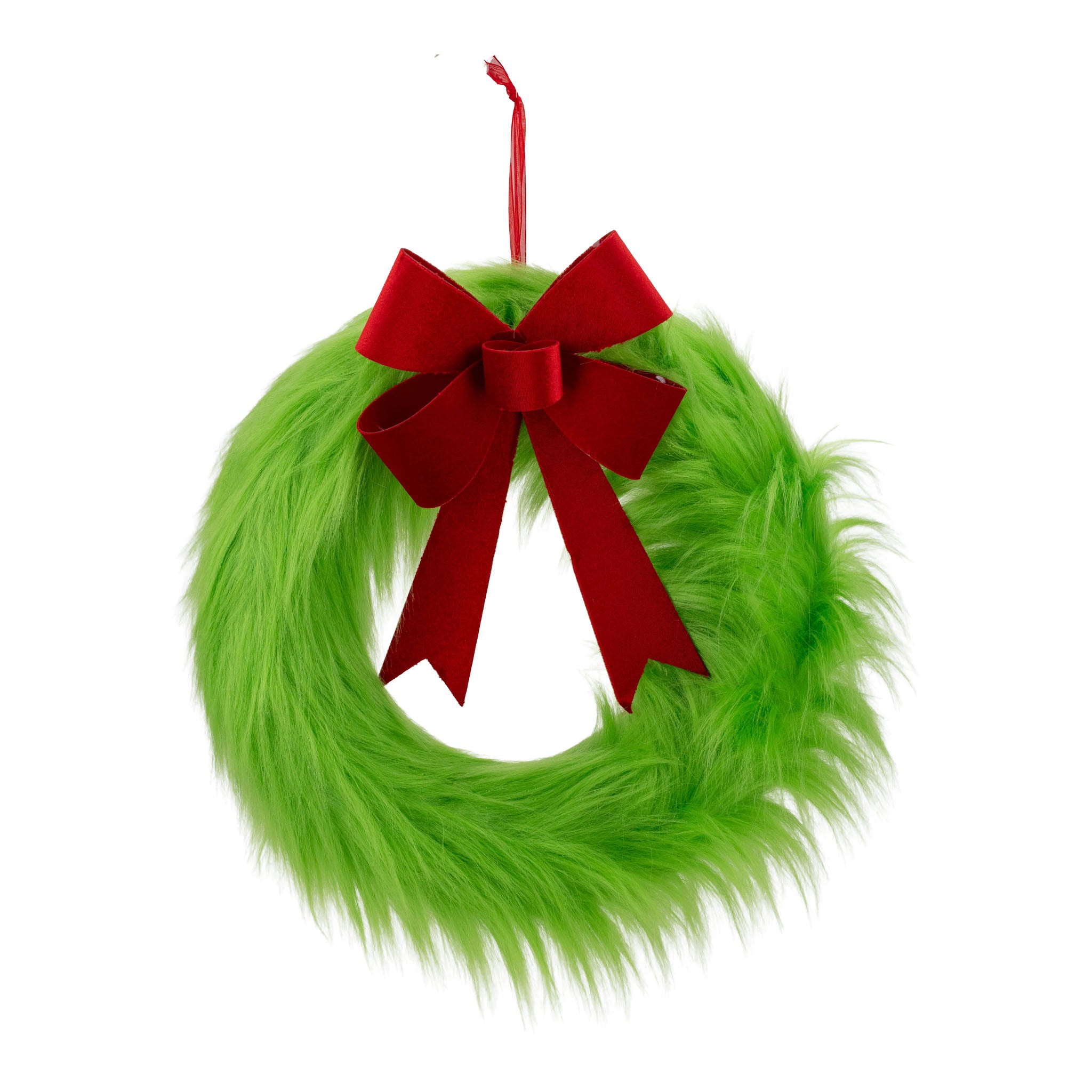 40cm Green Fluffy Wreath - Seasonal Decor