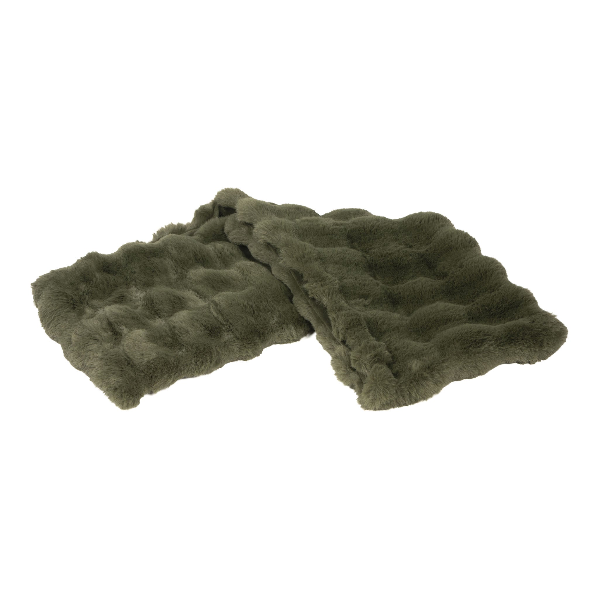 Olive Faux Fur Table Runner - Seasonal Decor
