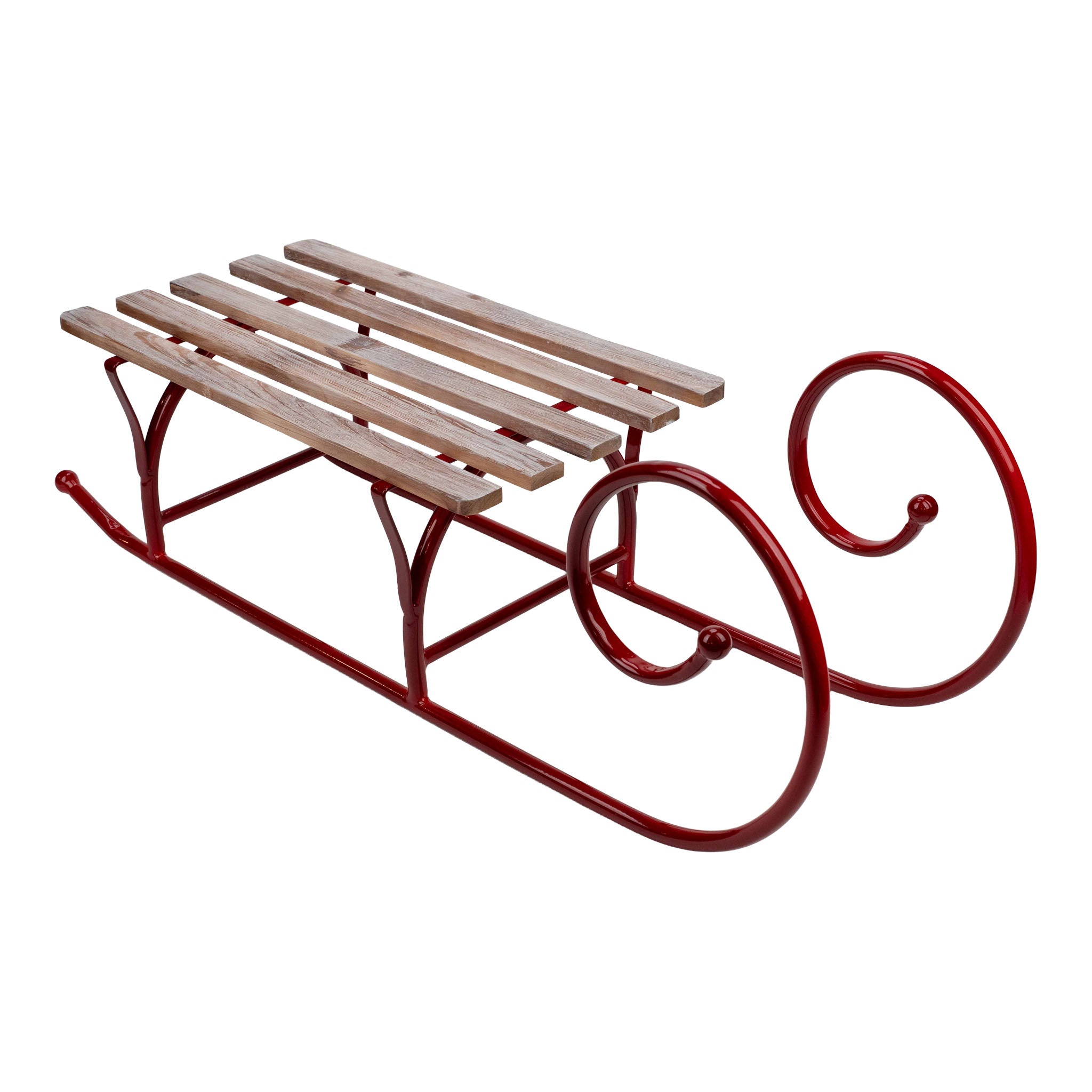 92cm L Red Natural Sleigh - Seasonal Decor