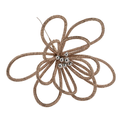 58cm Gold Beaded Hollow Flowers - Seasonal Decor