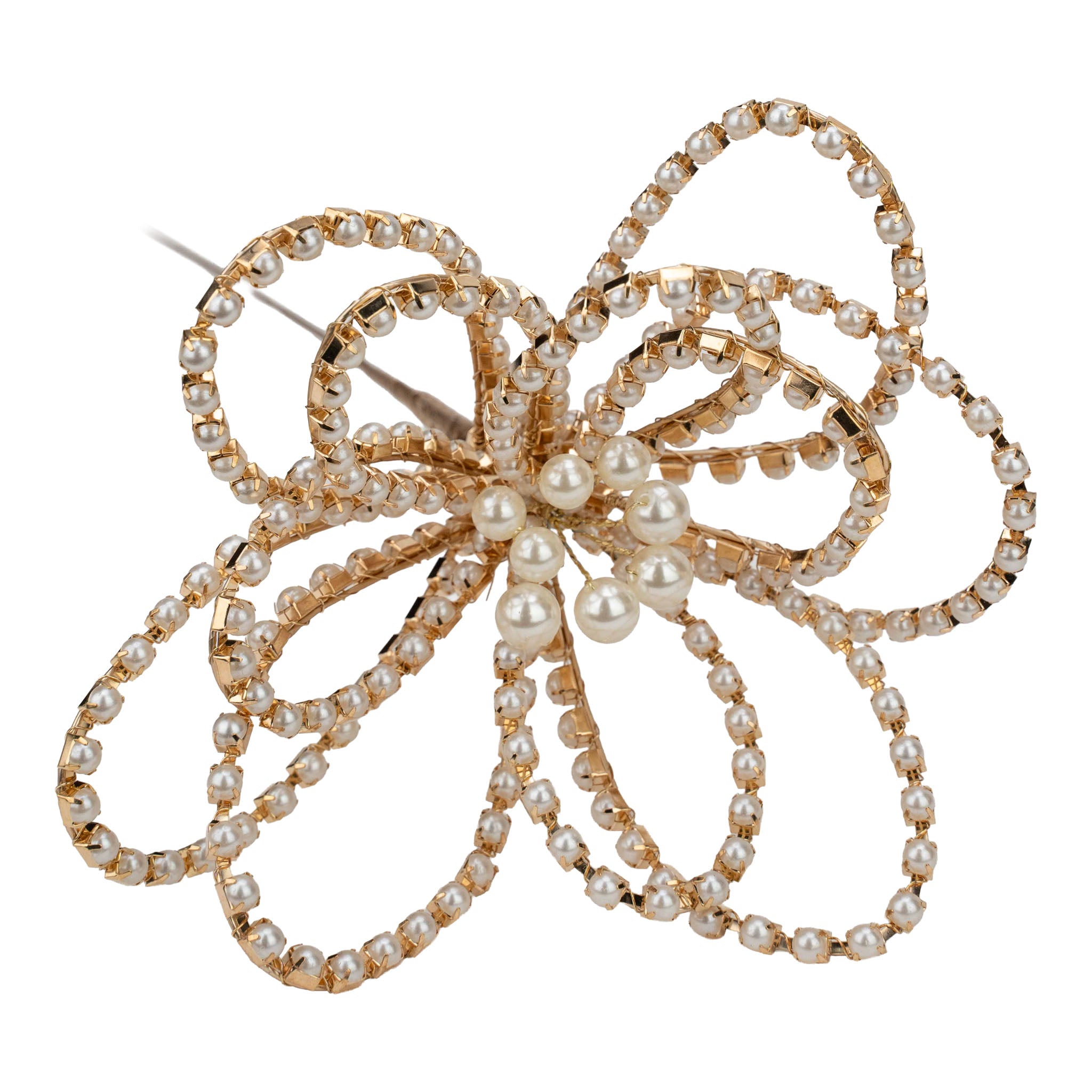 53cm Pearl Beaded Hollow Flowers - Seasonal Decor