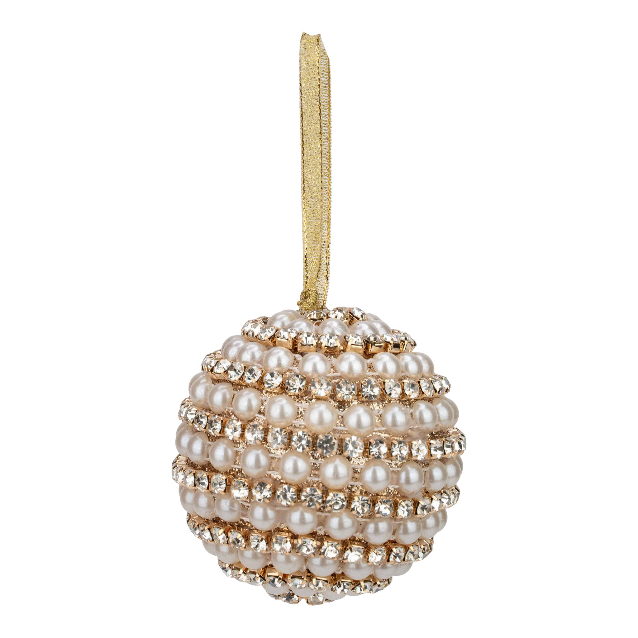 8cm Pearl Swirl Ball Hanging - Seasonal Decor
