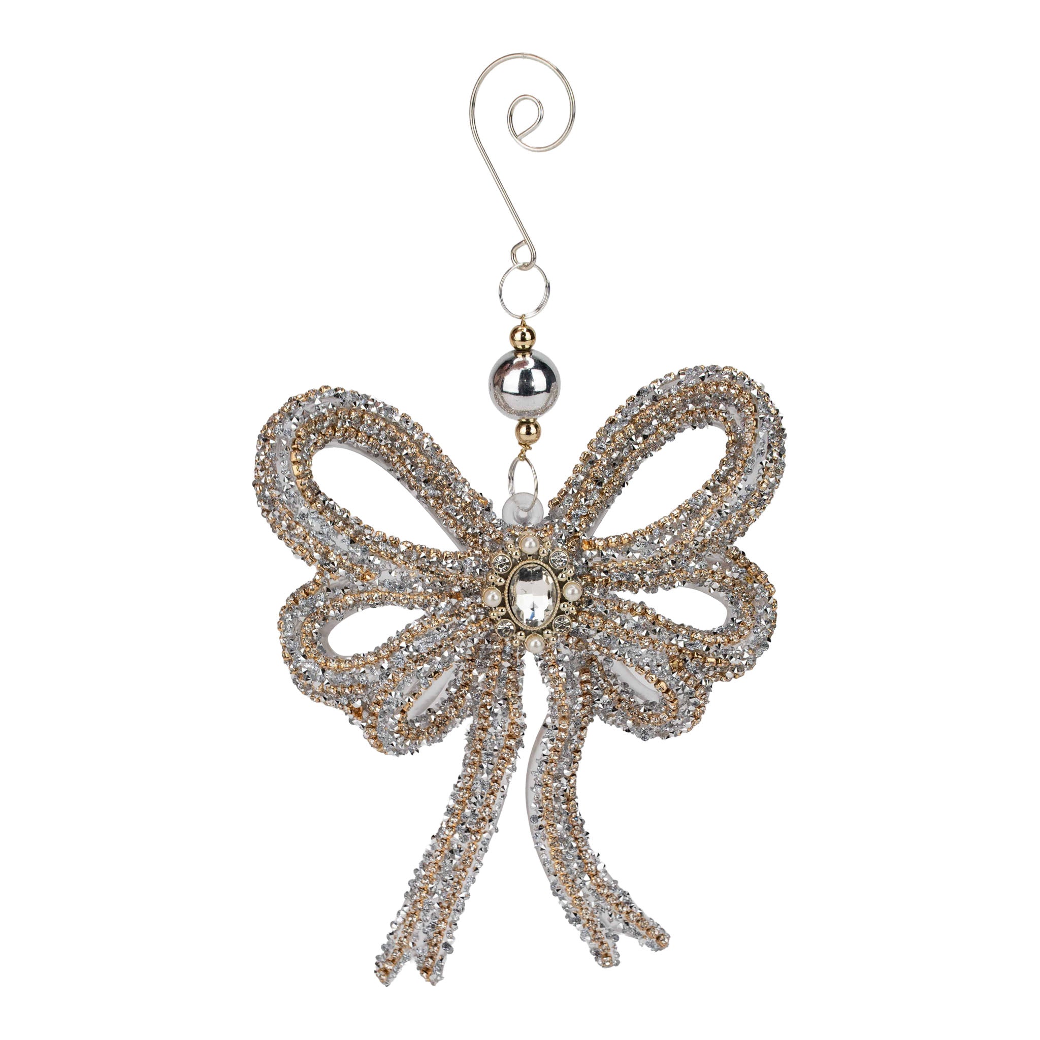 20cm Beaded Bow - Seasonal Decor