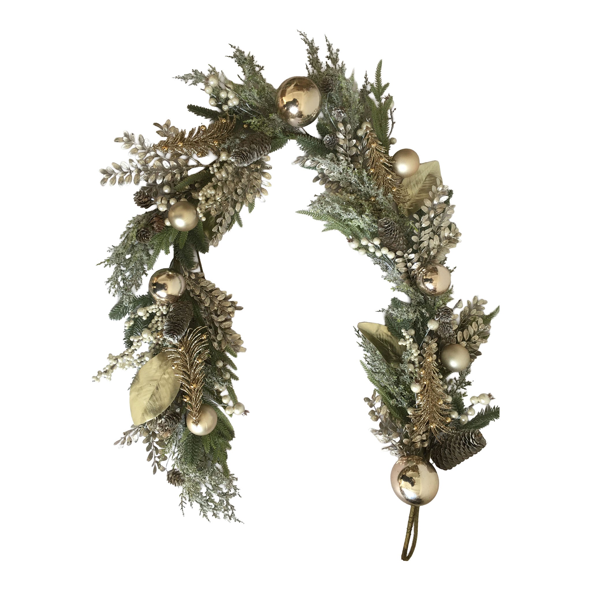 165cm Champagne Berry Bauble Garland - Seasonal Decor