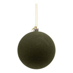 10cm Ball Set 4 Earthy Mocha Flocked - Seasonal Decor