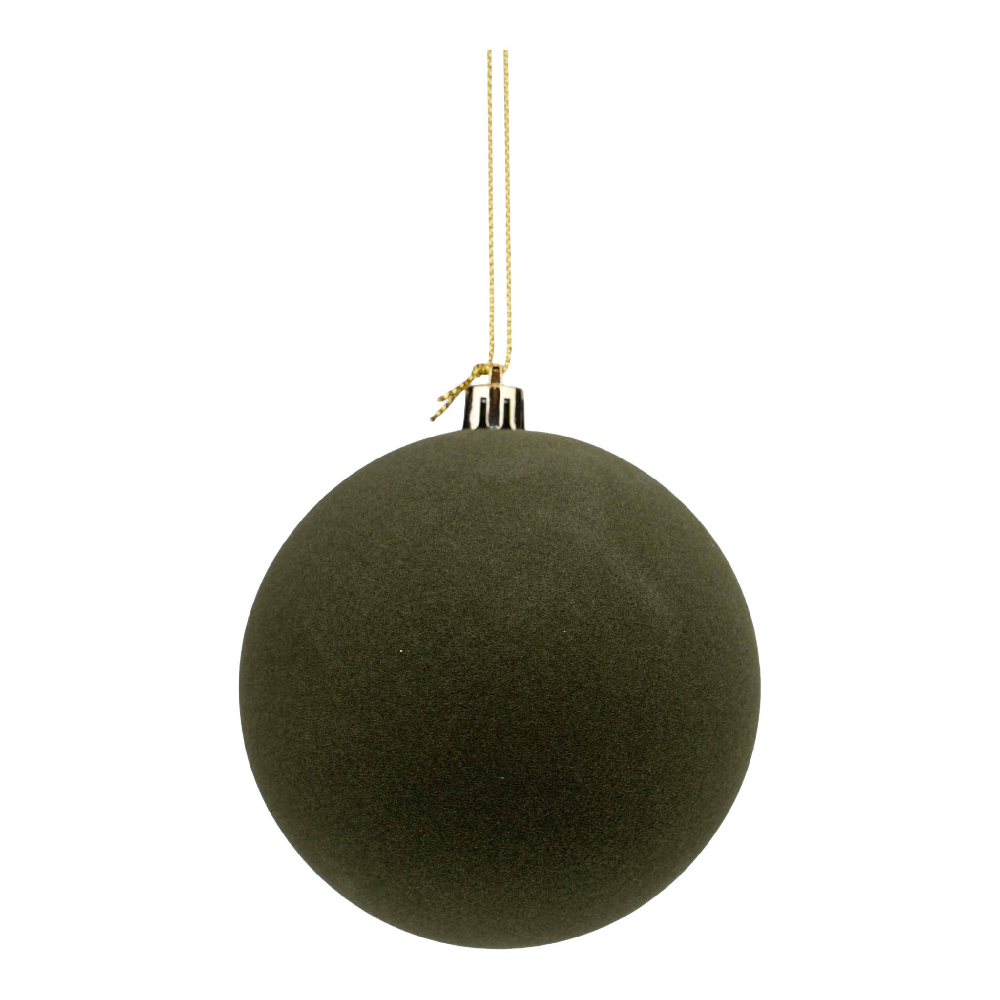 10cm Ball Set 4 Earthy Mocha Flocked - Seasonal Decor