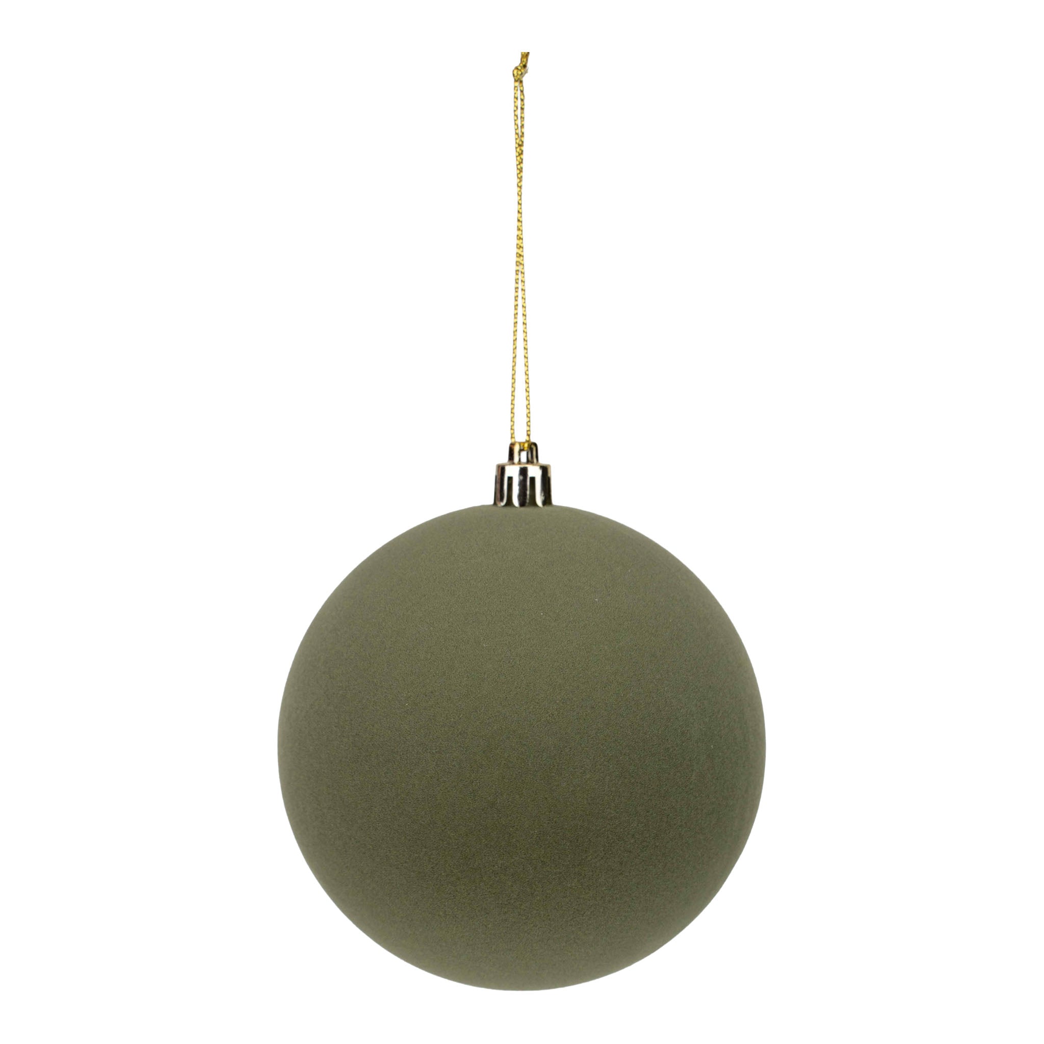 10cm Ball Set of 6 Autumnal Flocked - Seasonal Decor
