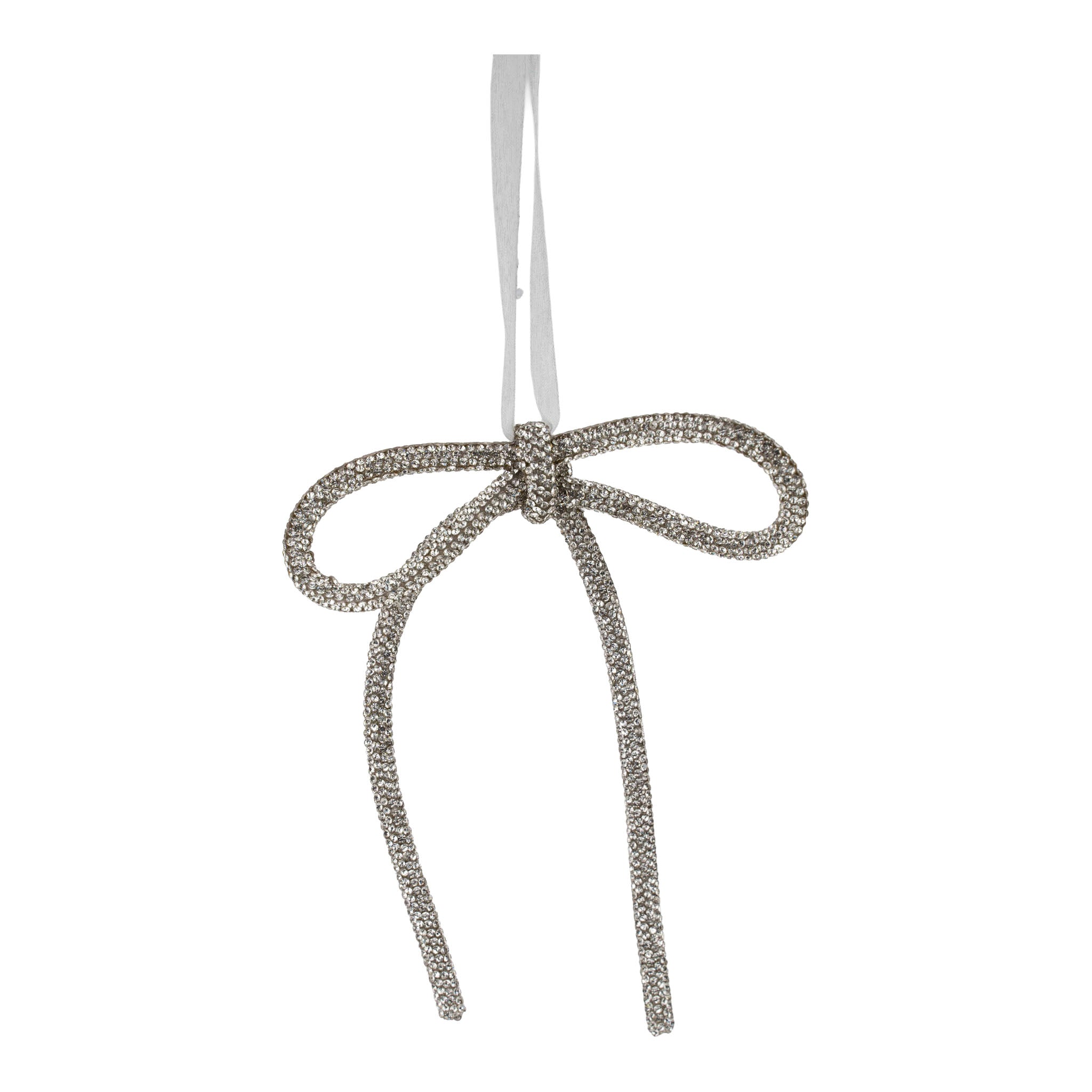 18cm Silver Rope Bow - Seasonal Decor