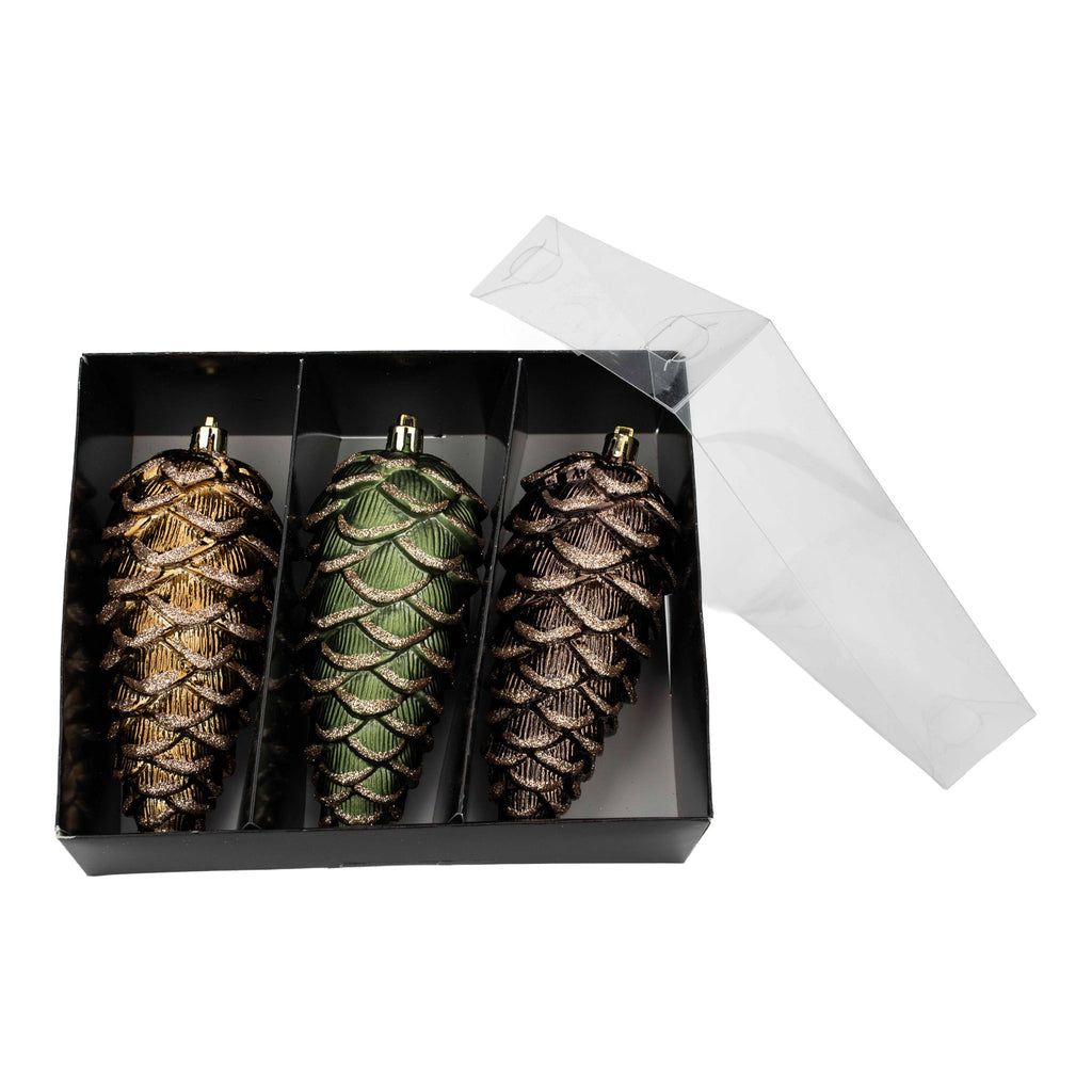 19cm Pinecone Set of 3 Woodlands - Seasonal Decor