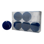 10cm Set of 6 Flocked Royal Blue Ball - Seasonal Decor