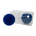 15cm Set of 2 Flocked Royal Blue Ball - Seasonal Decor
