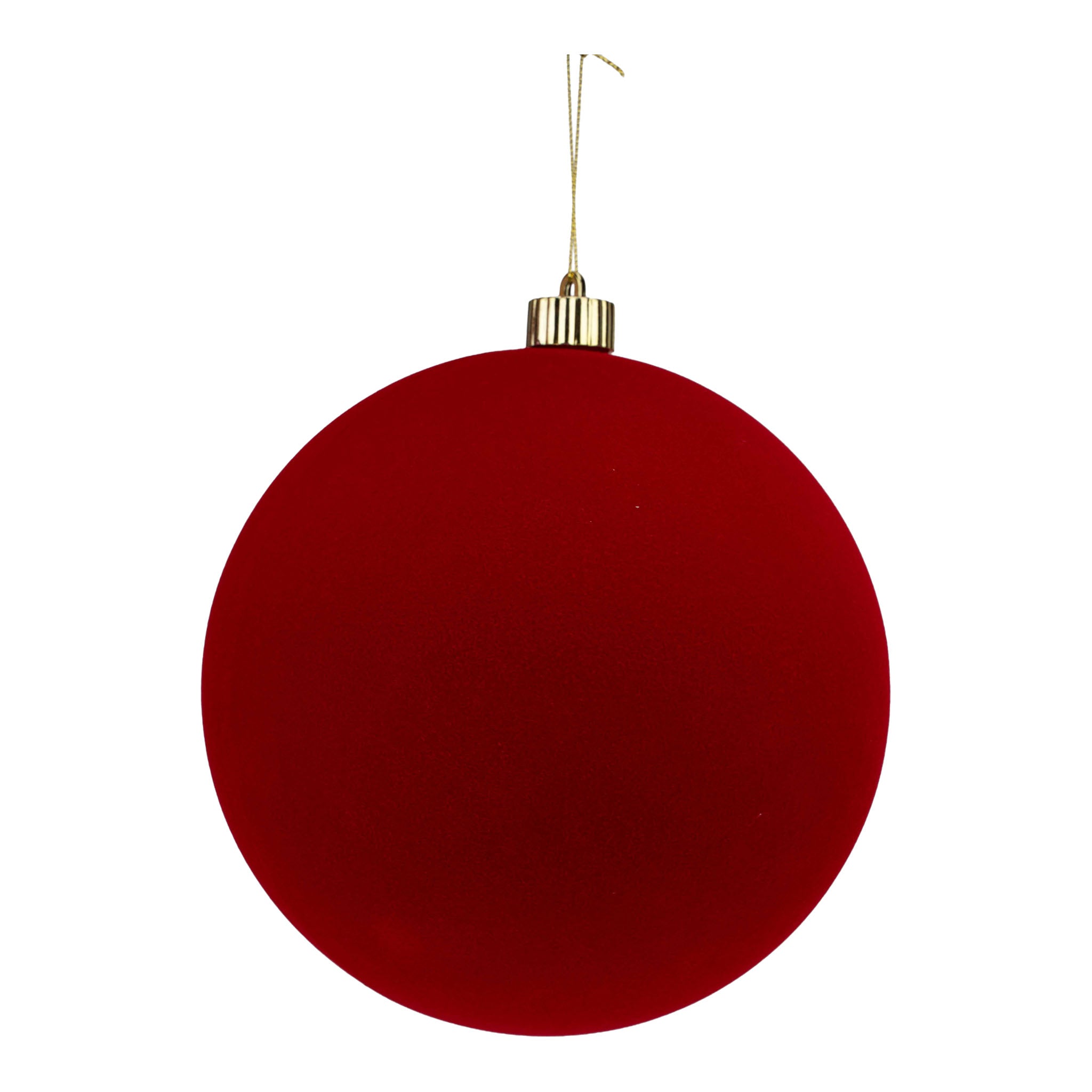 20cm Flocked Red Ball - Seasonal Decor