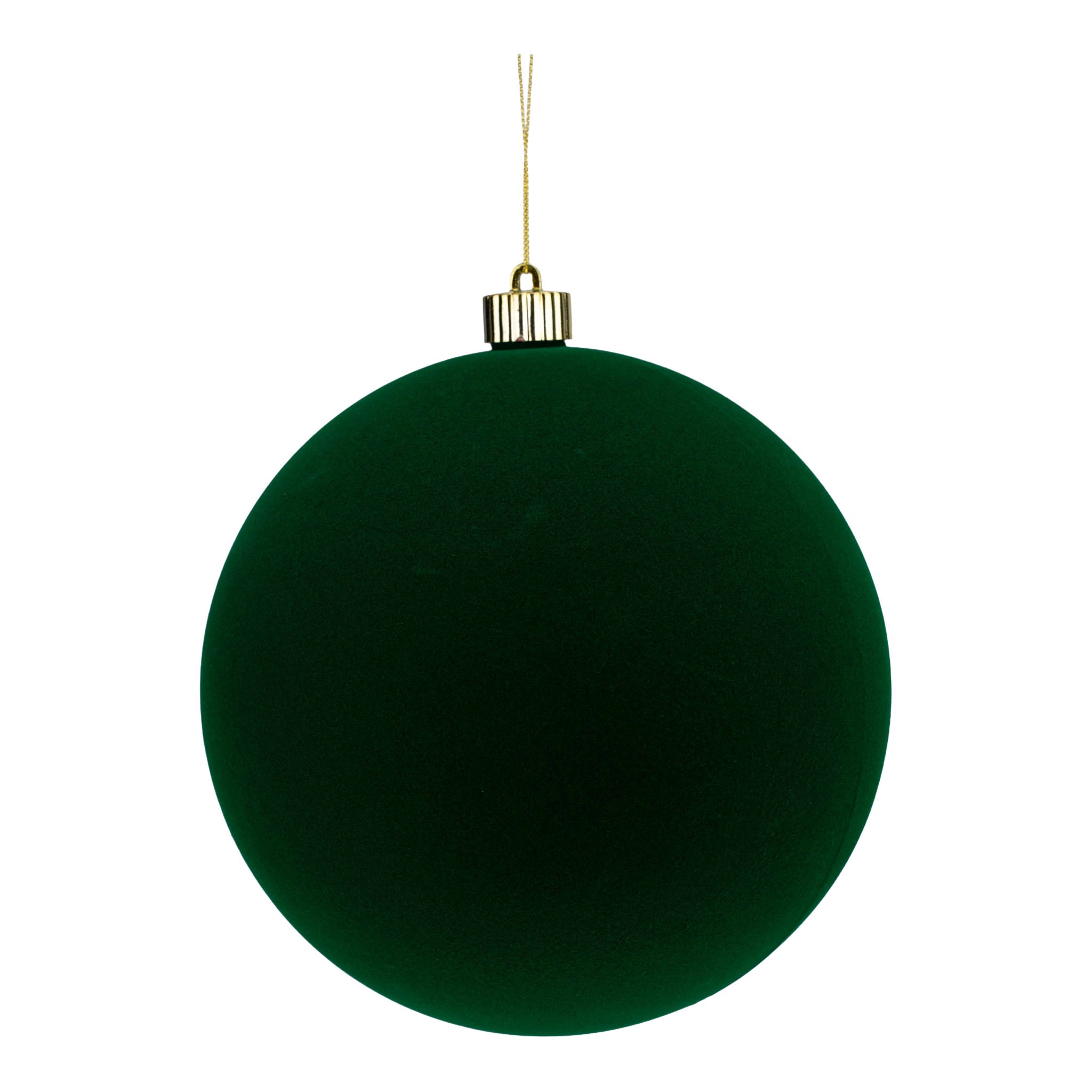 20cm Flocked Green Ball - Seasonal Decor