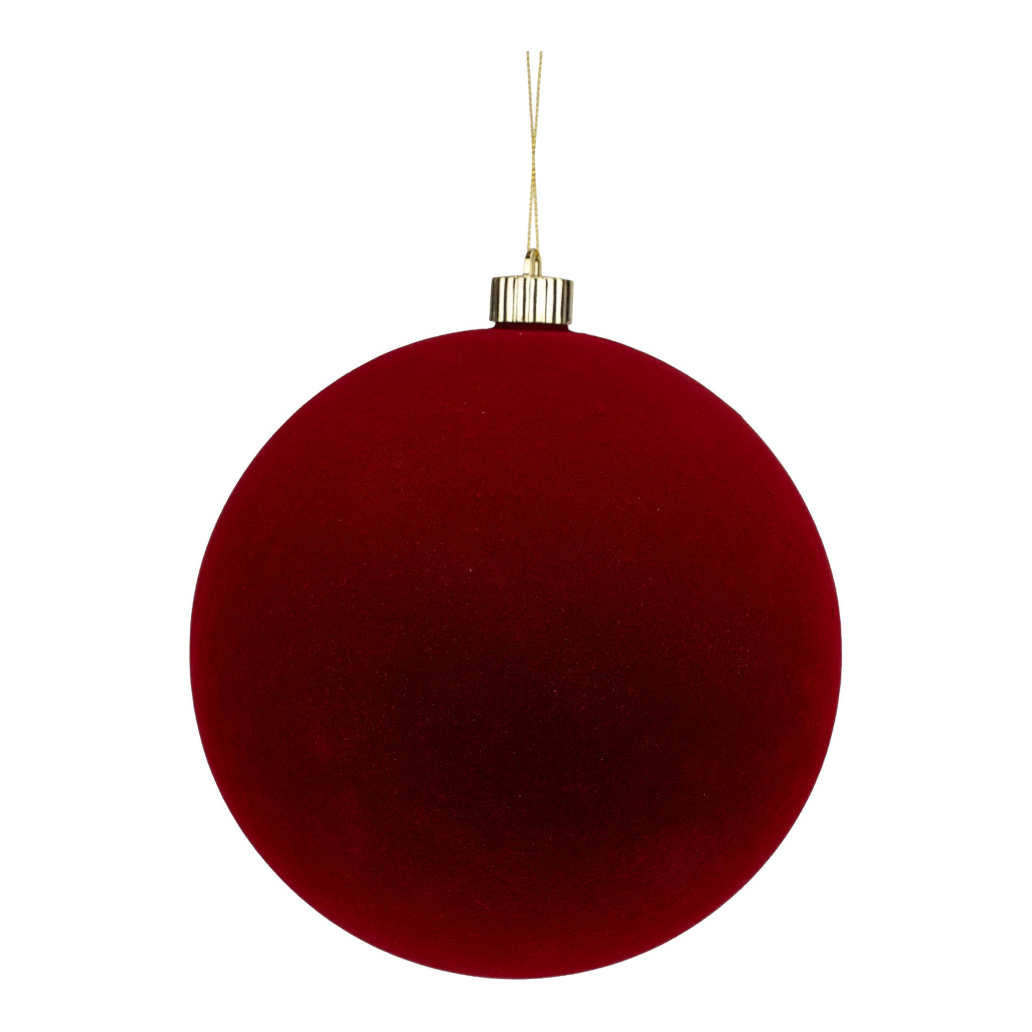 20cm Flocked Burgundy Ball - Seasonal Decor
