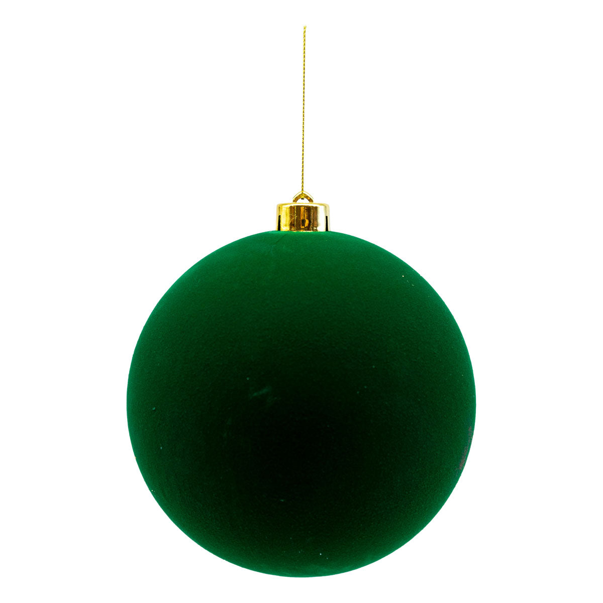 15cm Set of 2 Flocked Green Ball - Seasonal Decor
