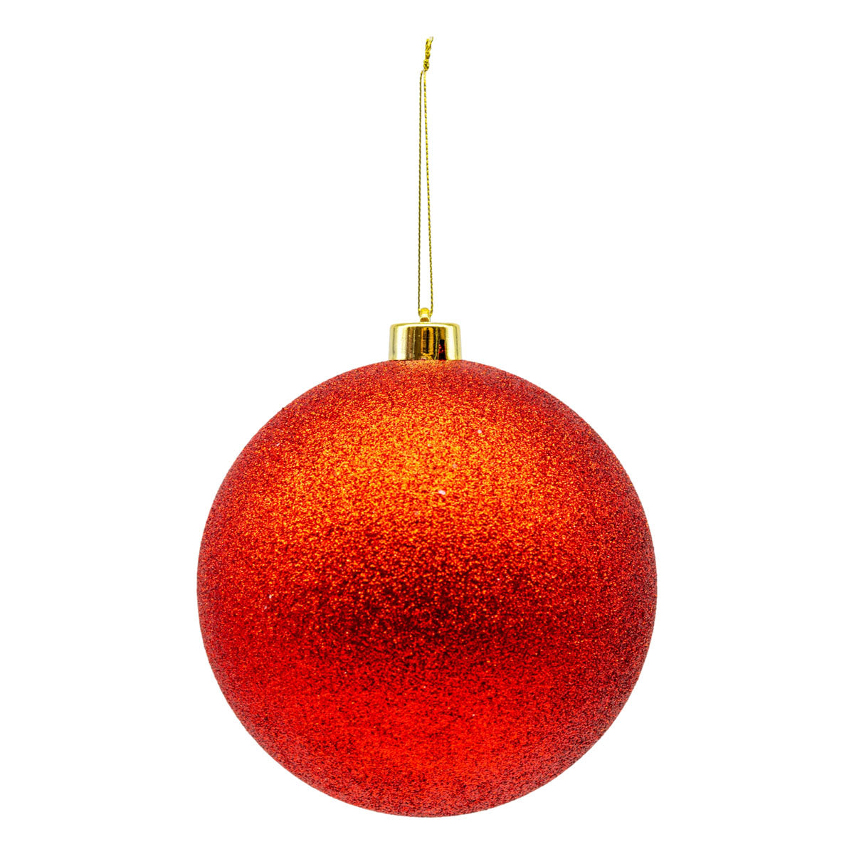 15cm Set of 2 Glitter Red Ball - Seasonal Decor