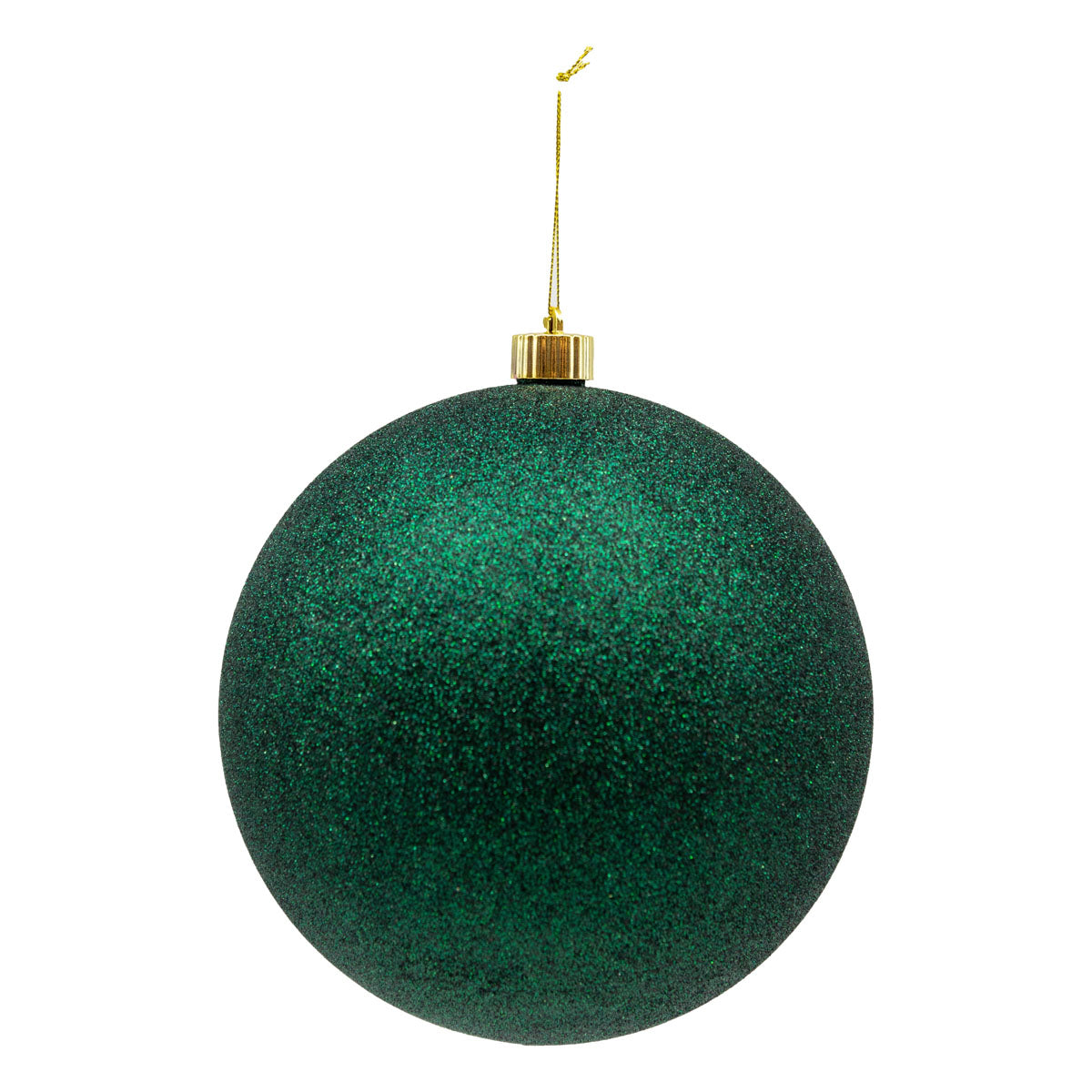 15cm Set of 2 Glitter Green Ball - Seasonal Decor