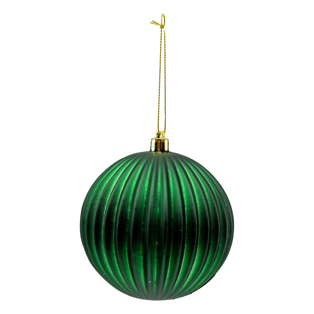 10cm Set of 6 Lined Green Ball - Seasonal Decor