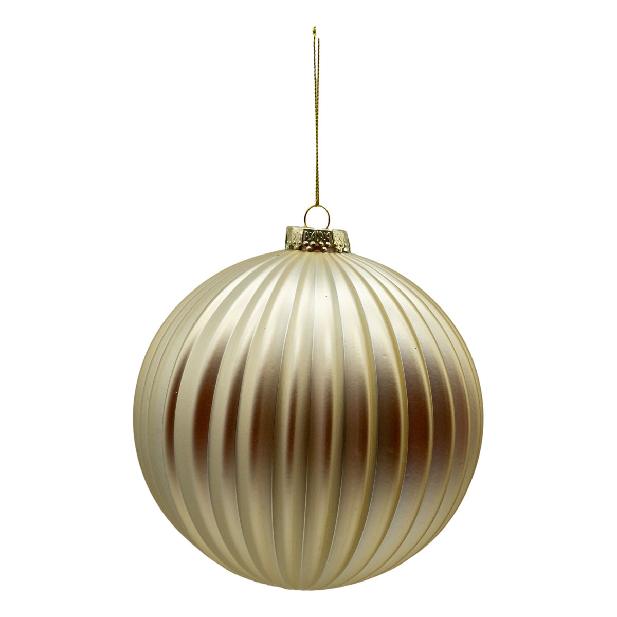 15cm Set of 2 Lined Champagne Ball - Seasonal Decor