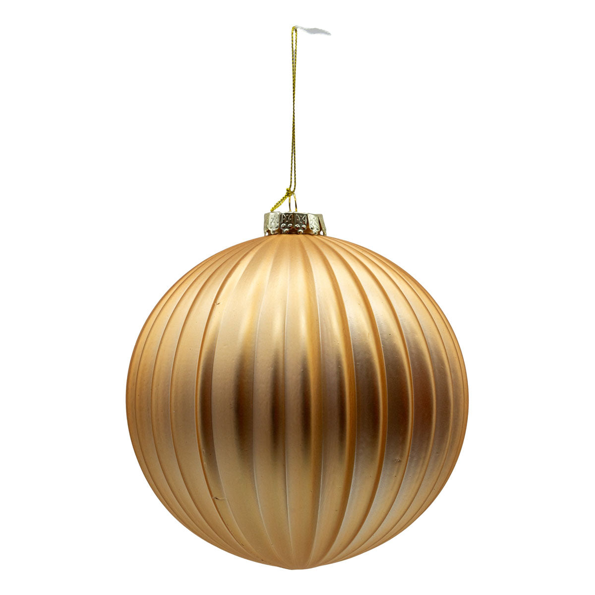 15cm Set of 2 Lined Gold Ball - Seasonal Decor