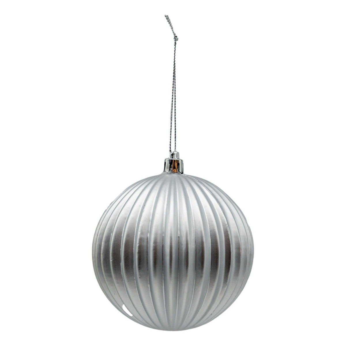 10cm Set of 6 Lined Silver Ball - Seasonal Decor