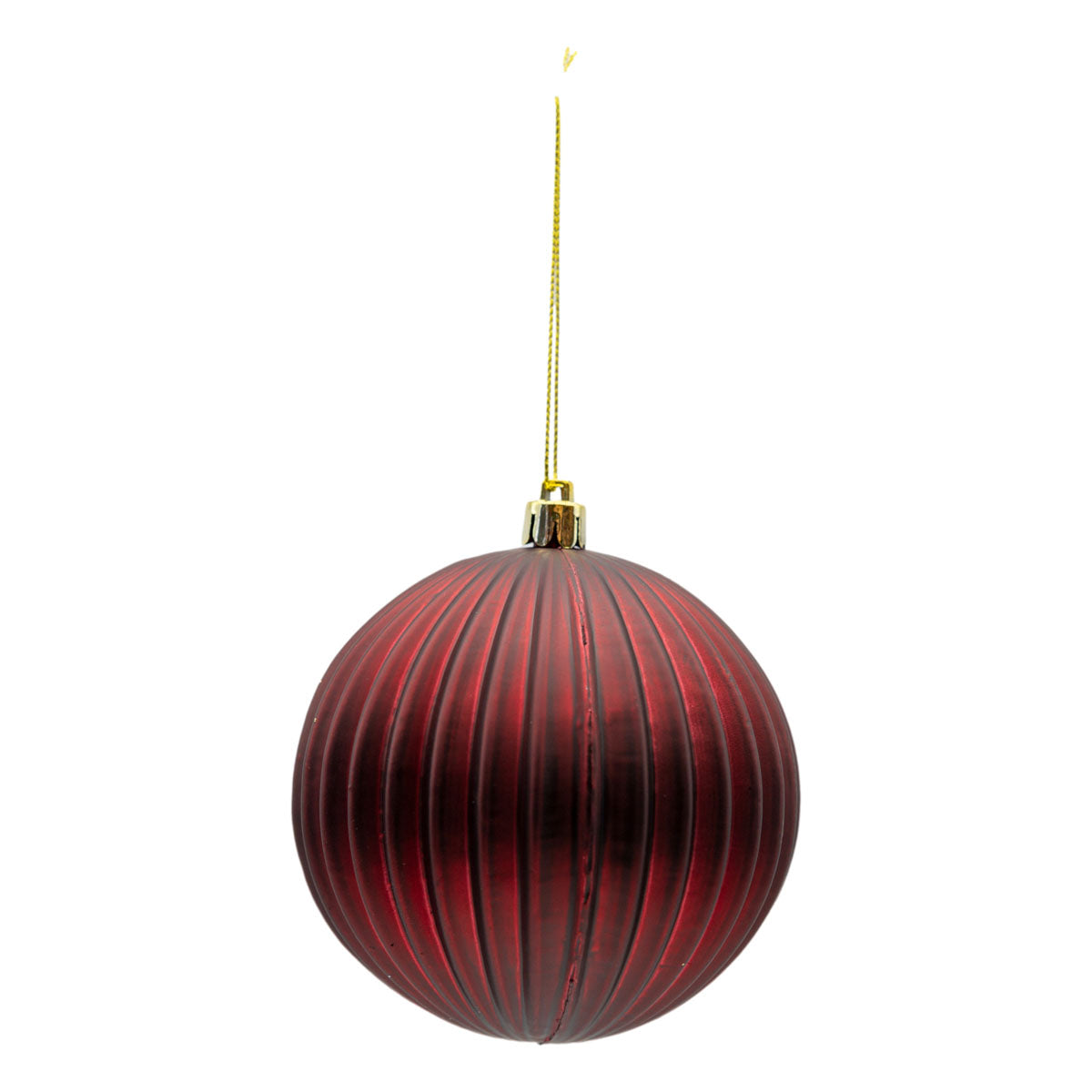10cm Set of 6 Lined Burgundy Ball - Seasonal Decor