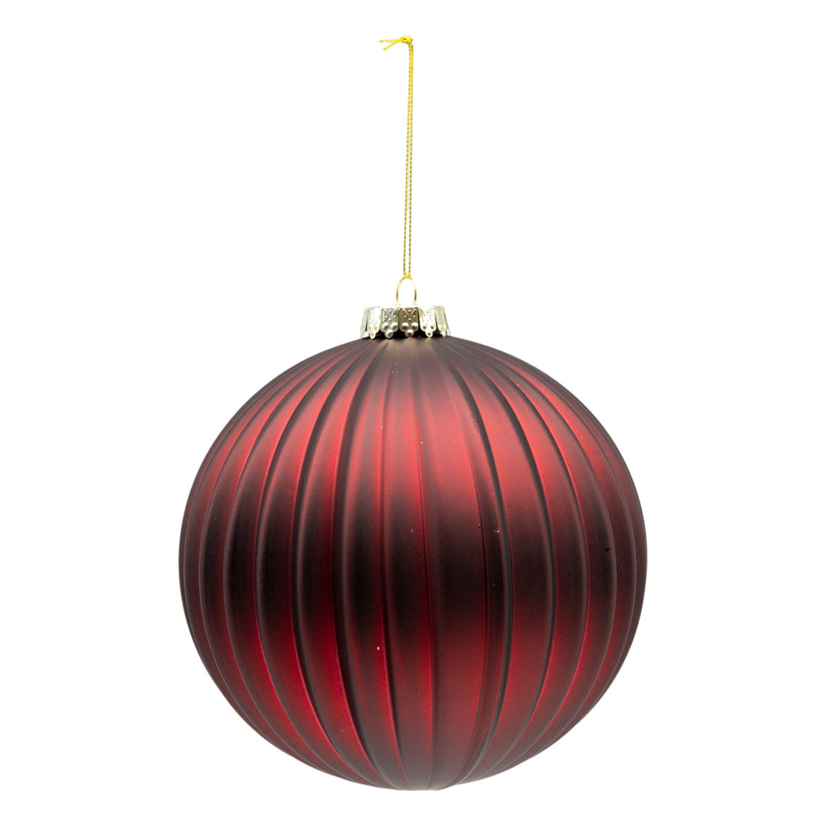 15cm Set of 2 Lined Burgundy Ball - Seasonal Decor
