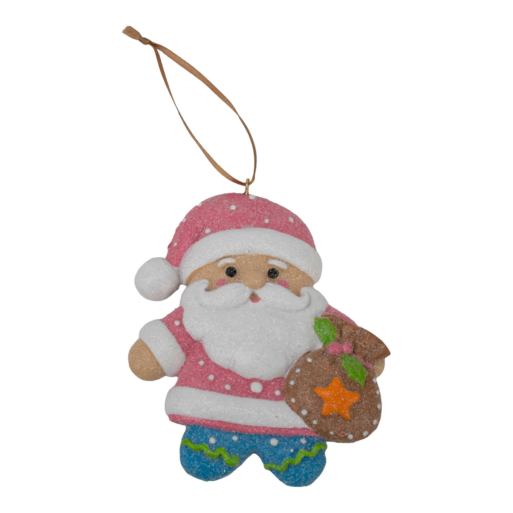 12cm Gingerbread Candy Santa Hanging - Seasonal Decor
