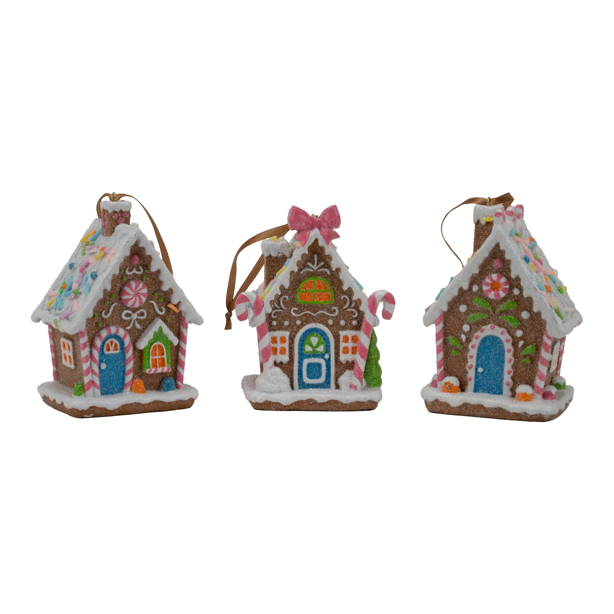 12cm Gingerbread Candy Houses Hanging Assorted - Seasonal Decor