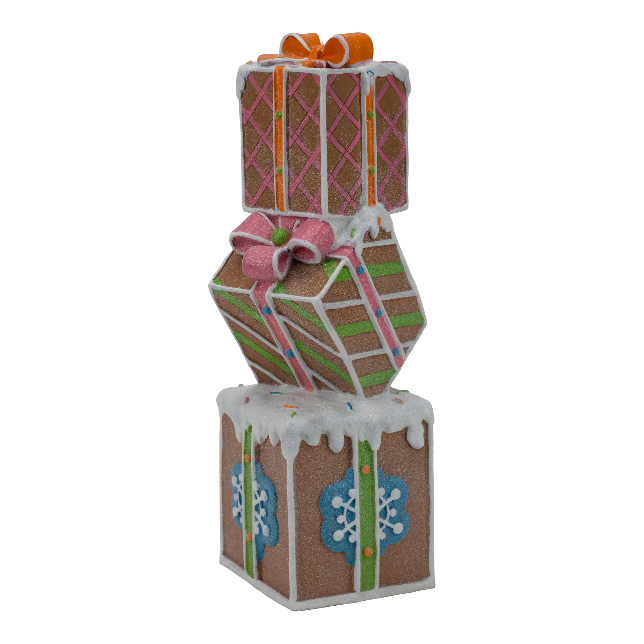36cm Gingerbread Candy Gift Box Stack - Seasonal Decor