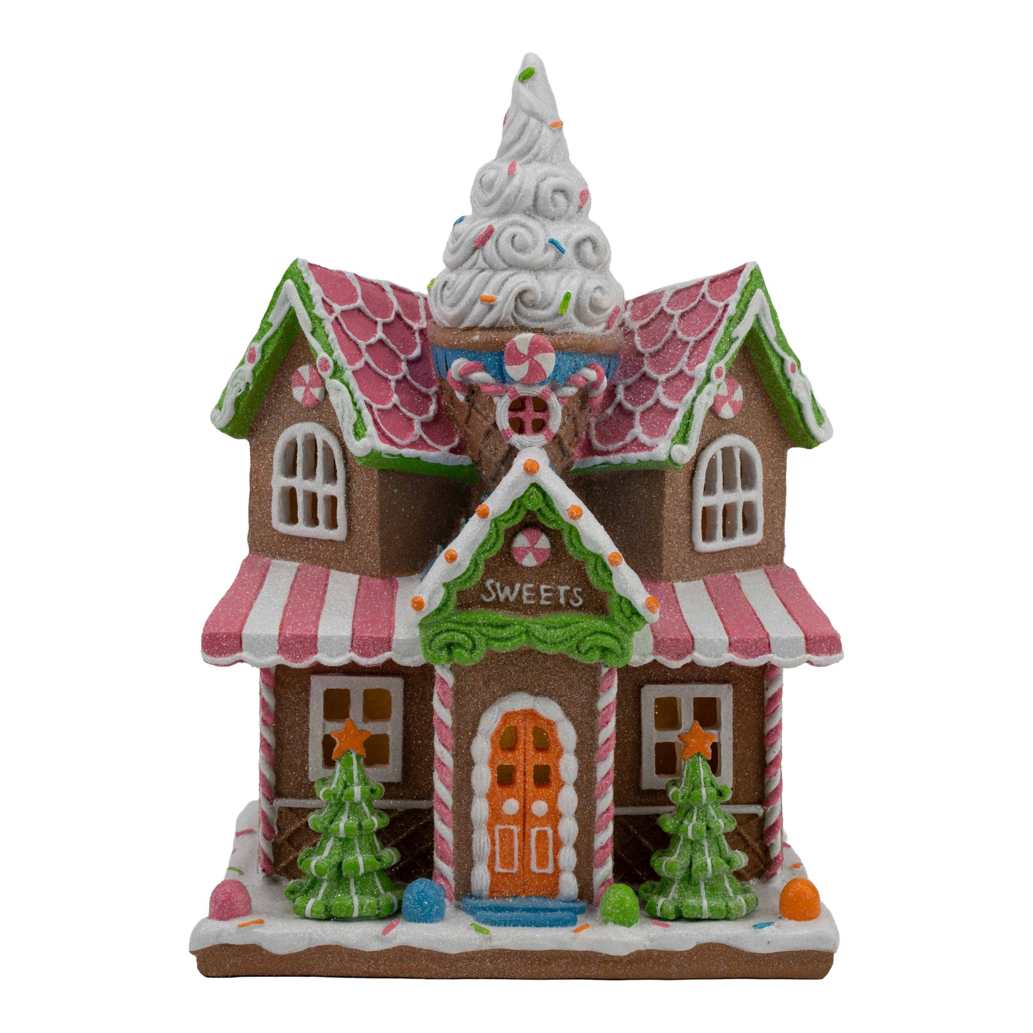 28cm Gingerbread Candy LED House - Seasonal Decor