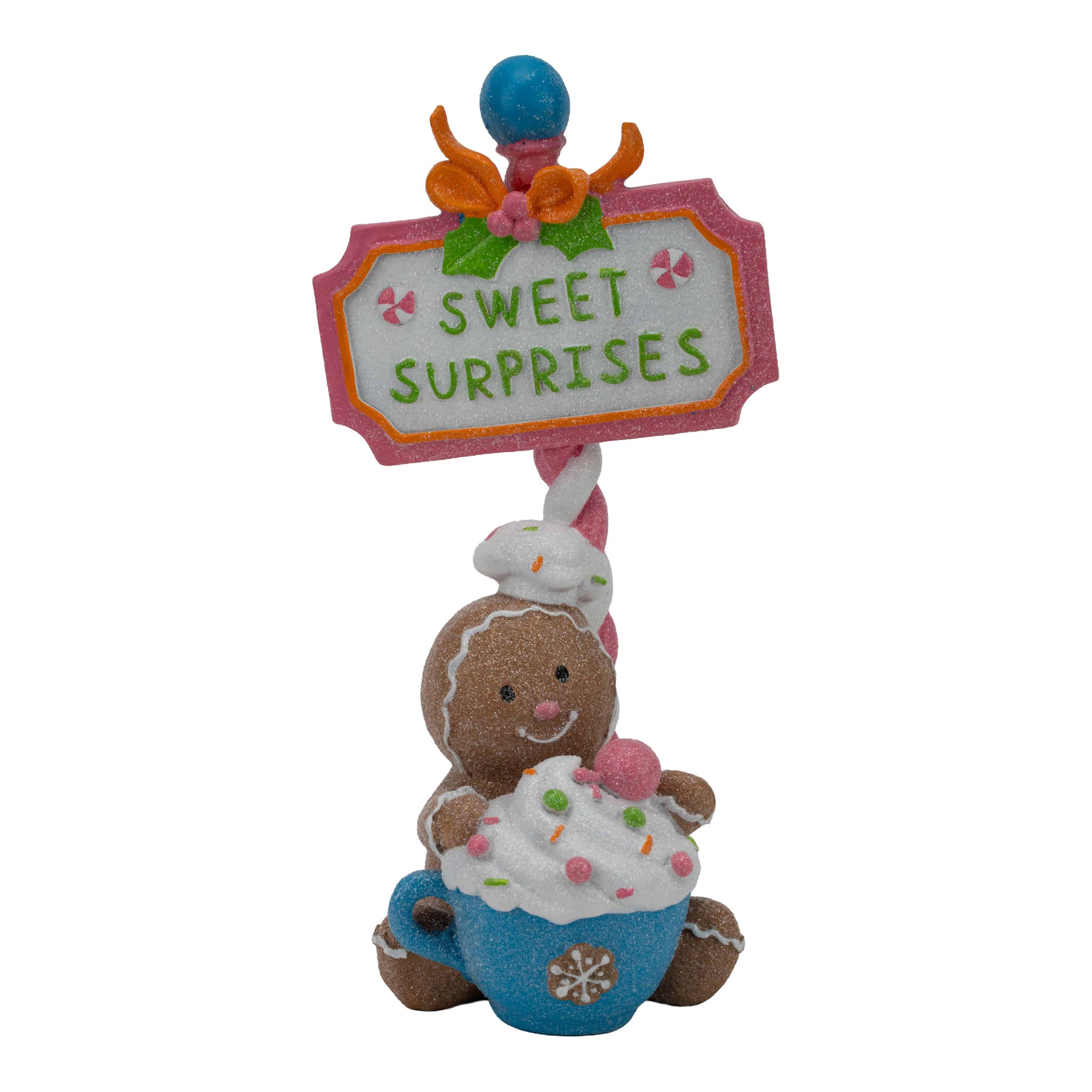 25cm Gingerbread Candy Cupcake Sign - Seasonal Decor