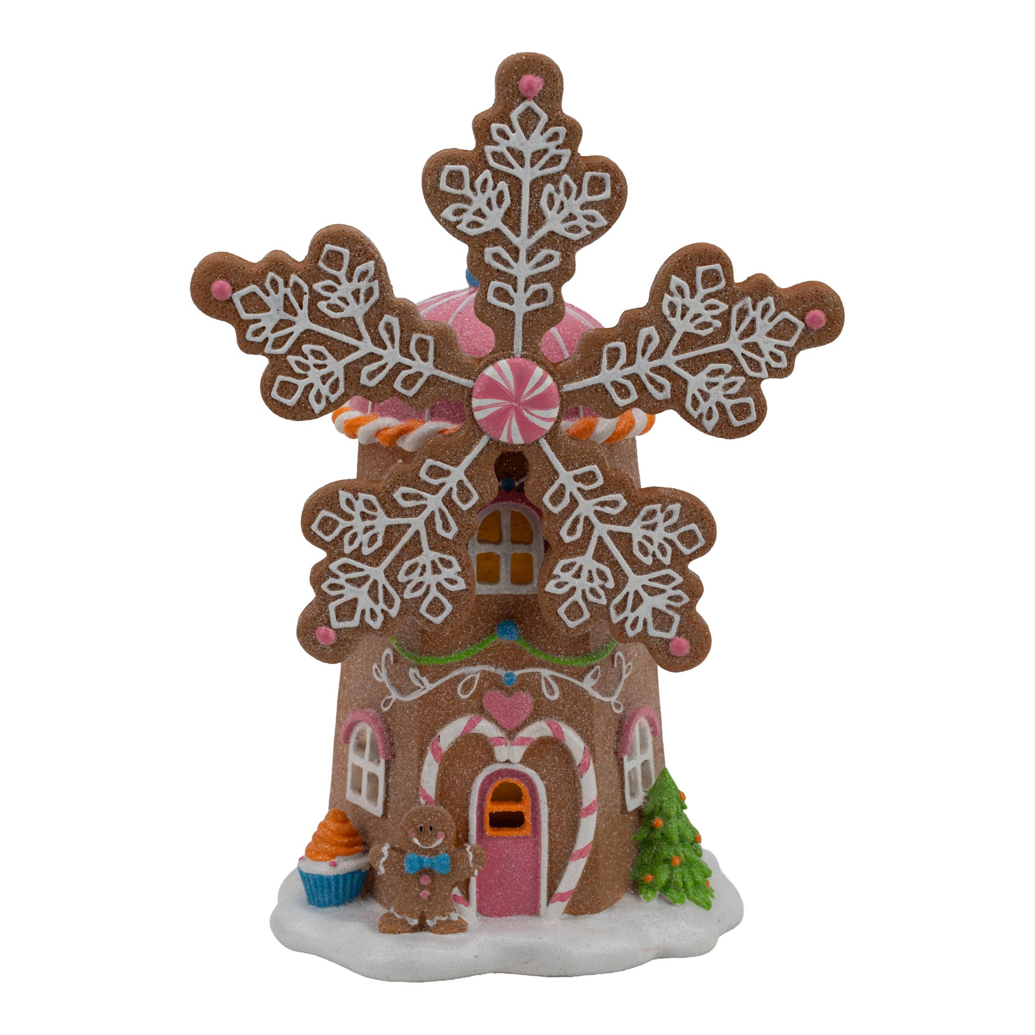 30cm Gingerbread Candy LED Wind Mill - Seasonal Decor
