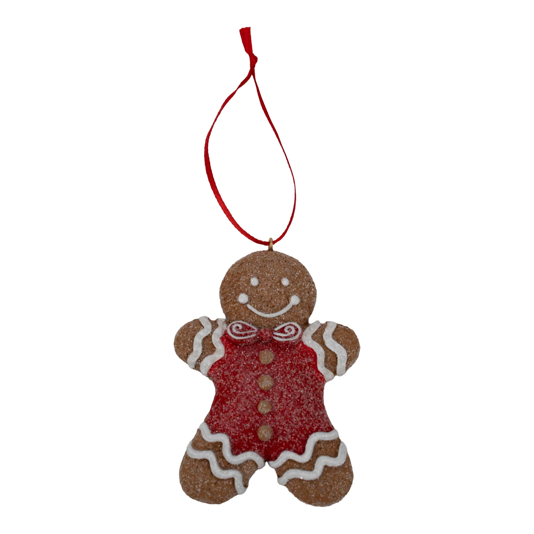 9cm Gingerbread Red White Girl Hanging - Seasonal Decor