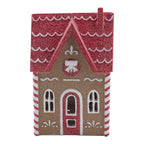 15cm Gingerbread Red White LED House - Seasonal Decor