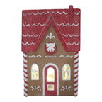 15cm Gingerbread Red White LED House - Seasonal Decor