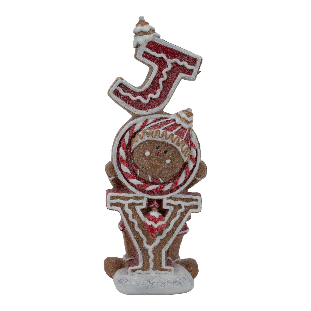 24cm Gingerbread Red White Joy Decor - Seasonal Decor