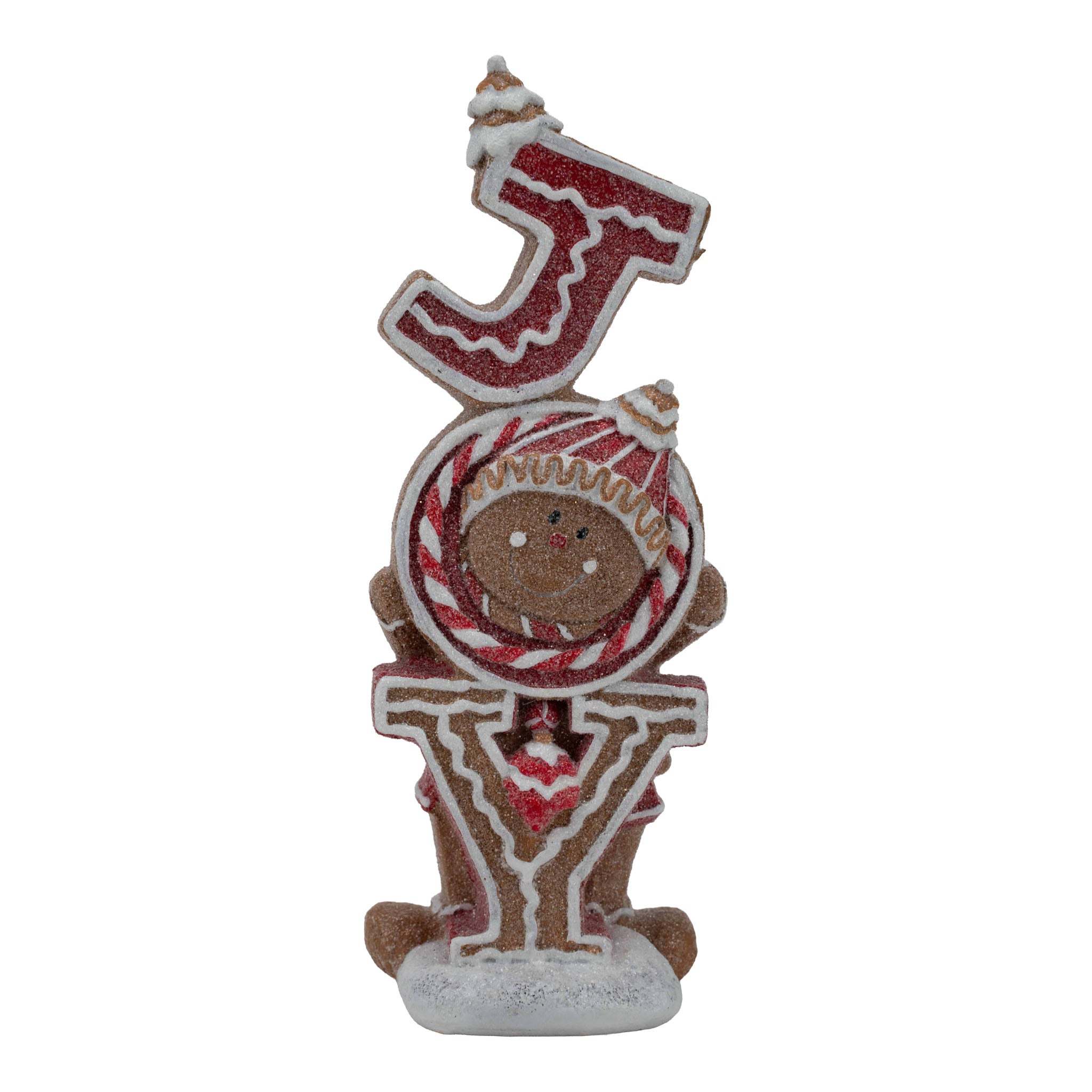 24cm Gingerbread Red White Joy Decor - Seasonal Decor