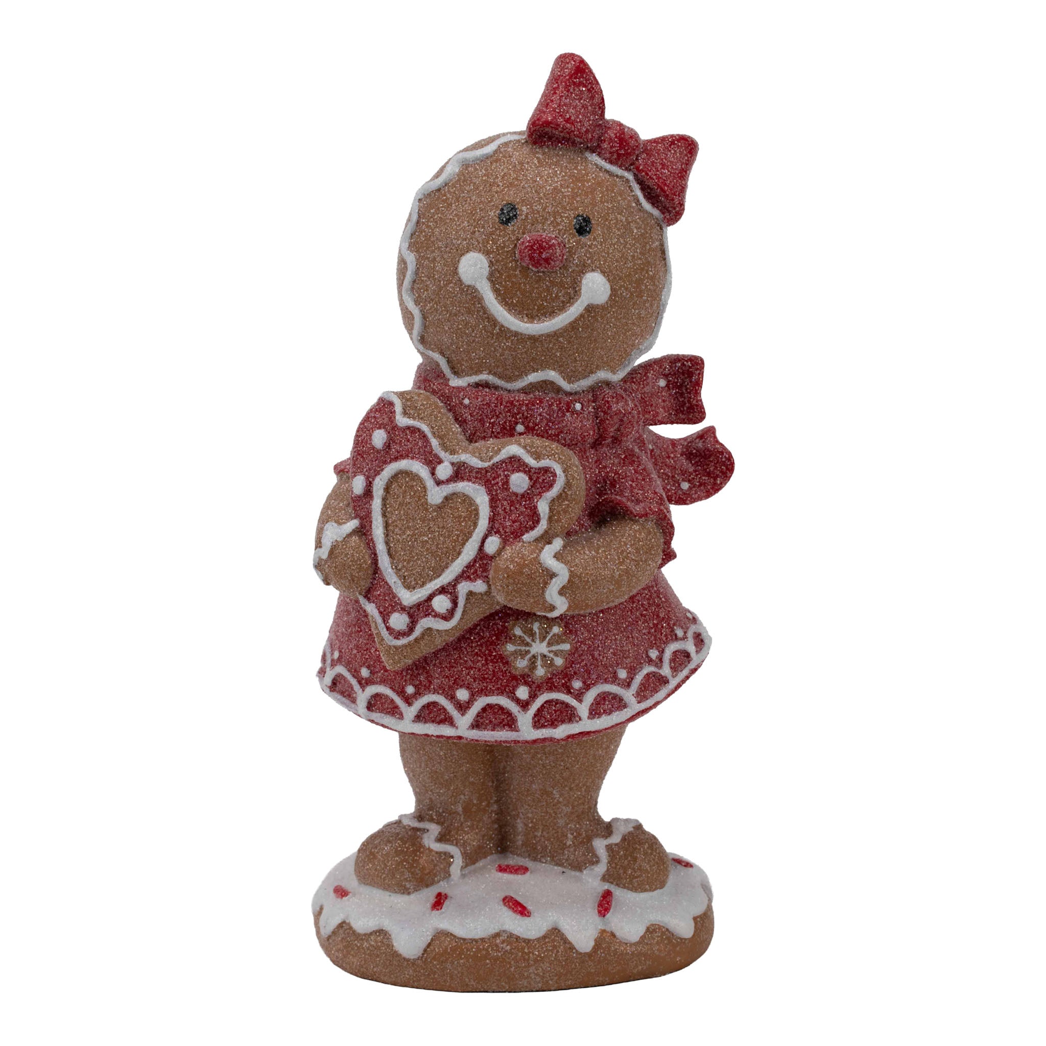23cm Gingerbread Red White Girl Heart Decor - Seasonal Decor