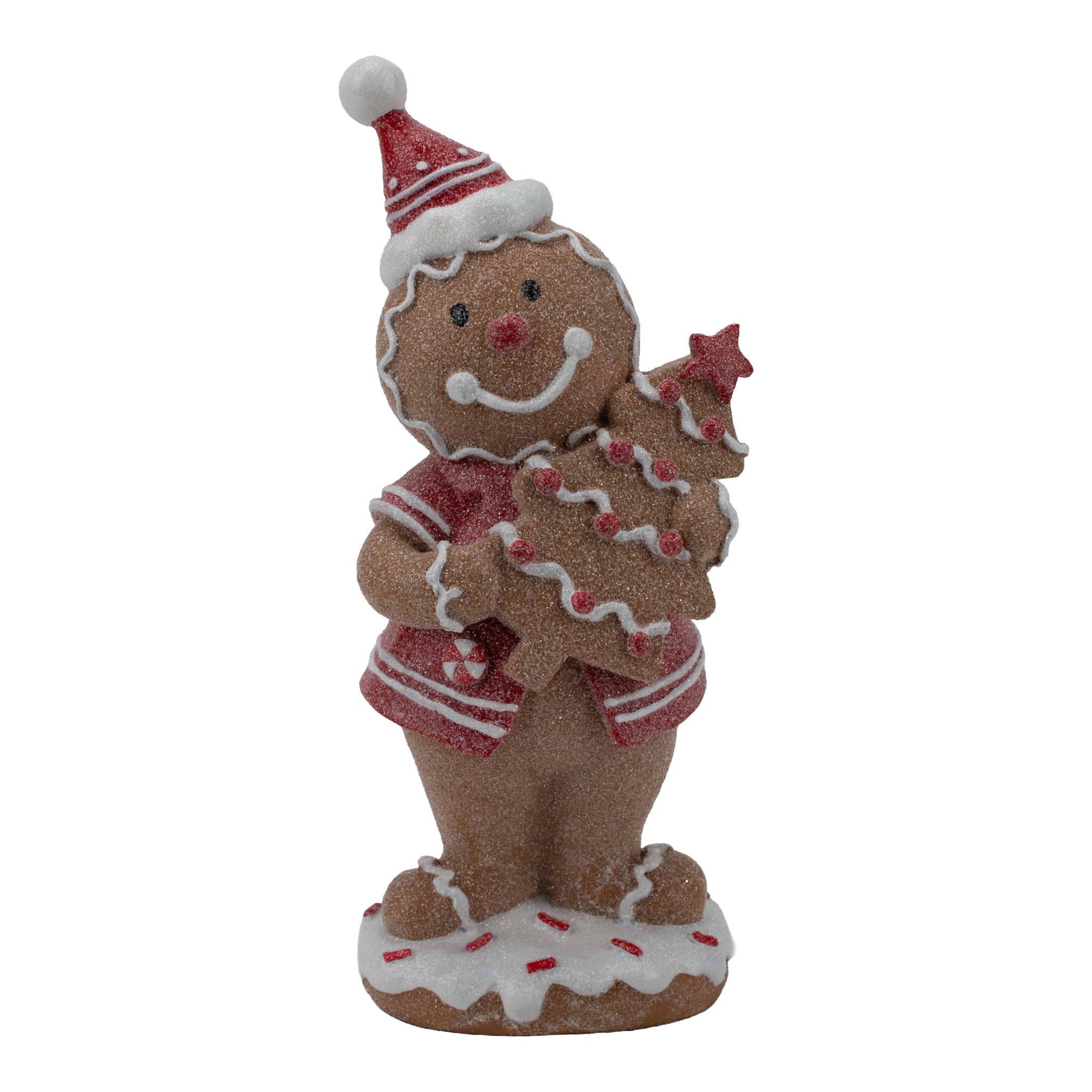 24cm Gingerbread Red White Boy Tree Decor - Seasonal Decor