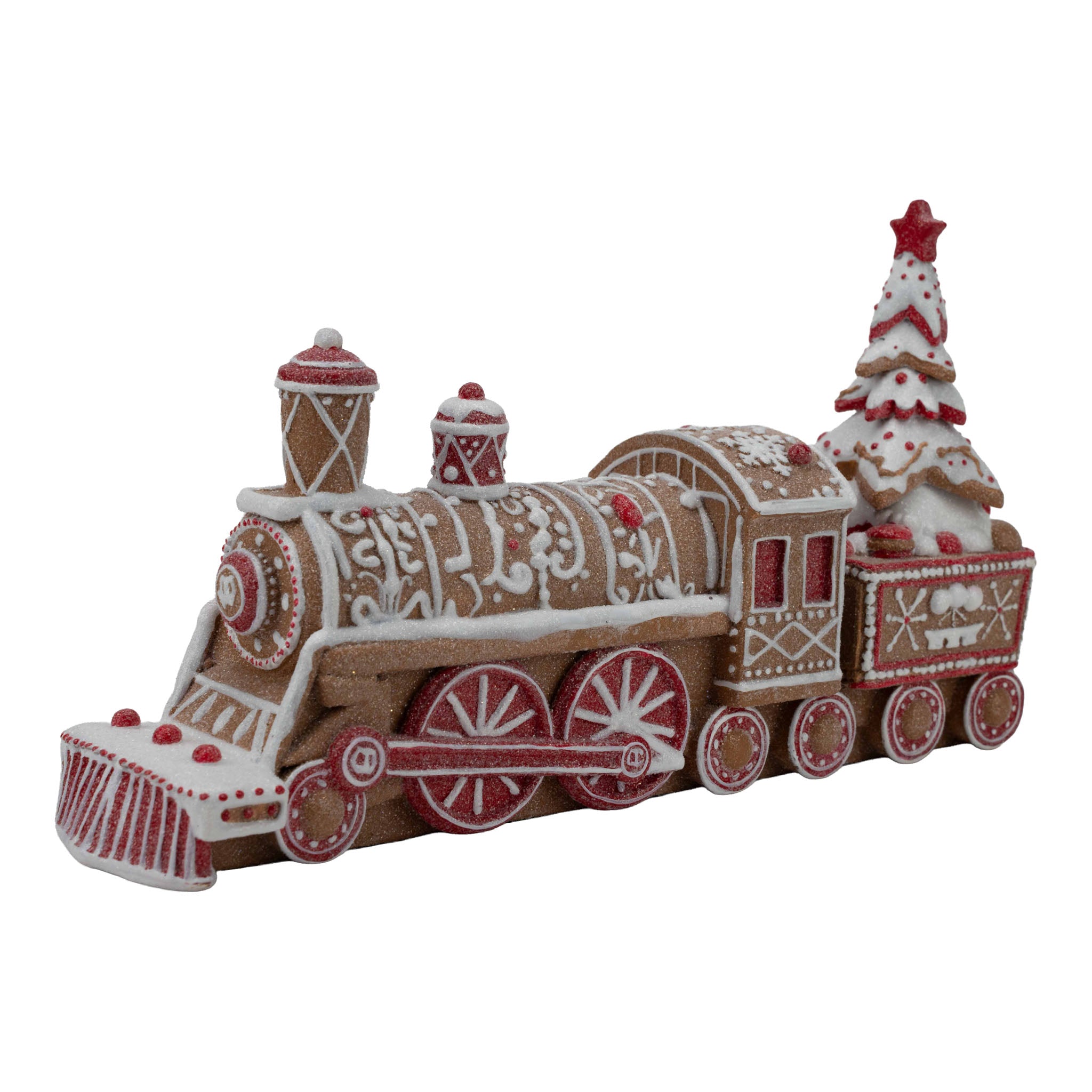 36cm Gingerbread Red White Train - Seasonal Decor